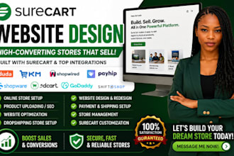 build surecart 3dcart godaddy duda shift4shop products website store design SEO