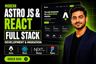 build full stack website with react next js figma to astro js tailwind developer