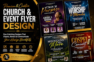 design a premium church conference, worship, and event flyer