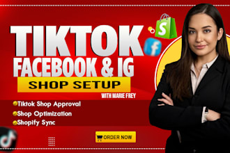 set up tiktok shop, facebook shop, instagram shop or shopify dropshipping store