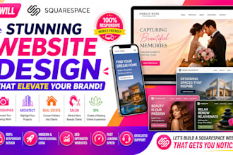 create squarespace photographer architect real estate salon spa website design