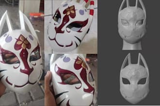 design 3d print and paint 3d helmet 3d mask 3d props with shipping