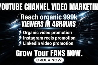 do organic youtube video promotion, instagram growth, facebook marketing