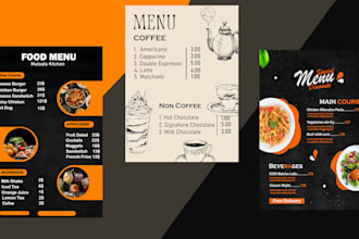 design professional and premium menu designs