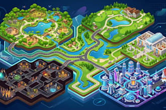 create zoo map, golf course map, museum map, dungeon map and sci fi map