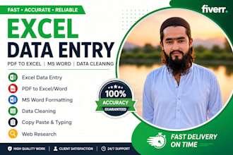 microsoft excel data entry and spreadsheet tasks