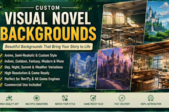 create custom anime visual novel backgrounds for renpy and indie games