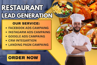 restaurant service lead, facebook ads, google ads, video ads