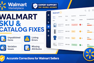 fix walmart listing errors and sku issues