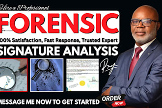 do forensic signature analysis report, document review and authentication expert