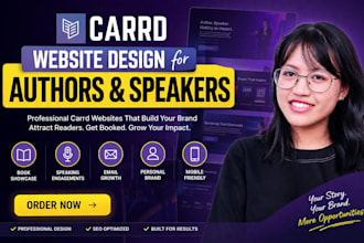 create premium carrd website design for authors and speakers