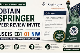 help you apply for ieee elsevier springer peer reviewer roles or eb1 and niw
