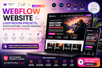 lightroom preset photoshop filters digital product image editing webflow website