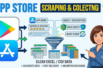 scrape and collect app store data, app details, and ratings