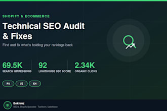 do a complete shopify SEO audit and fix technical issues
