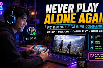 be your skilled PC or mobile gaming teammate and co op partner