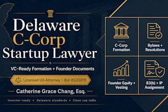 draft startup IP assignments and 83b election documents as a US attorney