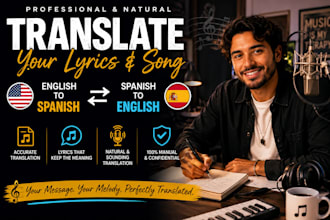 translate lyrics and song english to spanish and translate spanish to english