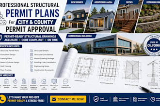 prepare city and county building permit plans for new construction projects