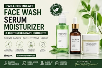 formulate face wash serum moisturizer and custom skincare products