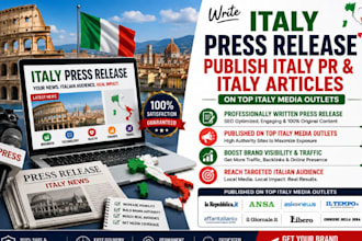 write italy press release publish italy PR italy articles on italy media outlets