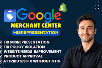 fix google merchant center misrepresentation issue, policy violation setup gmc