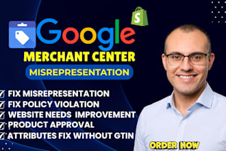 fix google merchant center misrepresentation issue, policy violation setup gmc