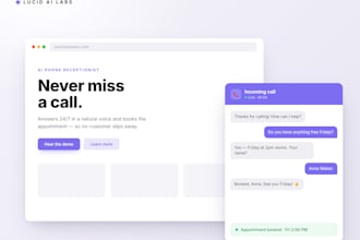 set up an ai phone receptionist that answers calls and books appointments