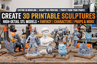 sculpt high quality 3d models, characters, and statues for 3d printing rendering
