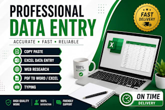 do copy paste, typing and data entry professionally