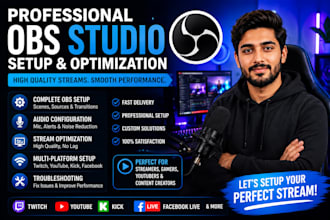 set up obs studio for twitch, youtube, facebook and kick streaming