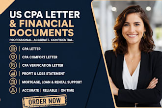 provide US CPA letter, CPA comfort letter, and verification letter