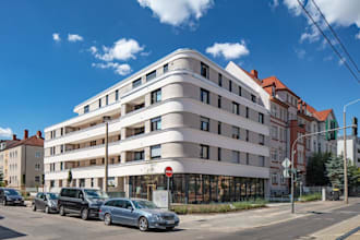 render multi unit apartment layout, motel 3d exterior design, cgi outdoor visual