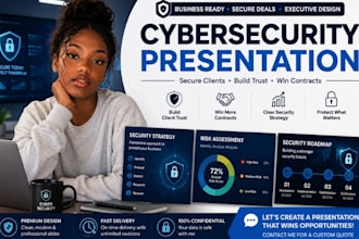 design cybersecurity presentation, IT security and cloud security slides