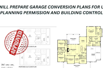 prepare garage conversion plans for UK planning permission and building control