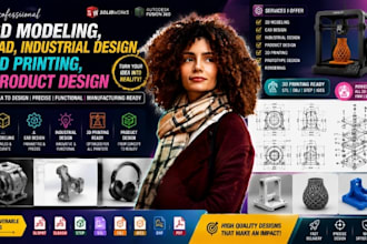 do 3d modeling, cad, industrial design, 3d printing, product design