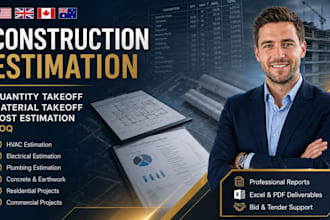 do construction estimation material takeoff boq hvac electrical plumbing