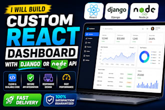 build custom react dashboard with django or nodejs API
