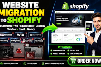 woocommerce wix squarespace godaddy webflow ecwid weebly migration to shopify