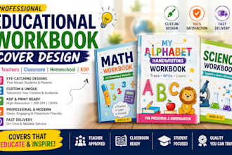 design educational workbook cover for teachers and classroom