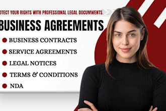 draft legal contracts, agreements, and terms and conditions