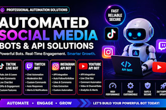 build social media bot tiktok bot twitter api bot youtube bot instagram api bot