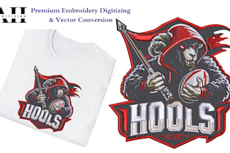 manually digitize your embroidery logo dst pes emb in 1 hour