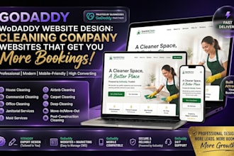 design godaddy website for cleaning company and cleaning service