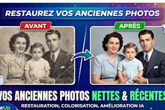 restore, repair and colorize your old damaged photos in under 24 hours