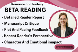 beta reader for romance dark romance fantasy or romantasy novel