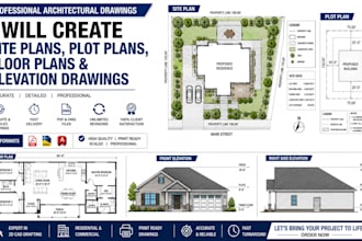 create professional site plans, plot plans, floor plans and elevation plan