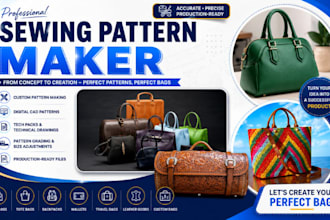 convert totes hobo sling shoulder backpack bag sketch into sewing ready pattern