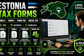 file estonia form a, form e, form tsd and social tax returns