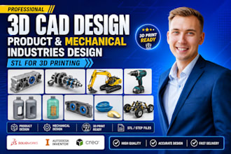 3d cad design industrial product design hard surface model step file 3d printing